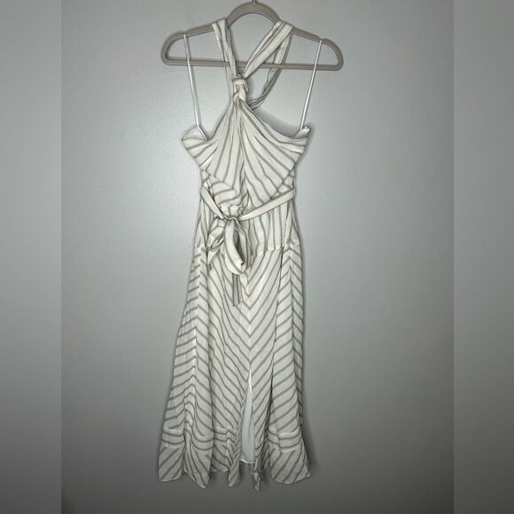 REISS Bea Striped Halter Midi Dress NWT - Picture 5 of 7
